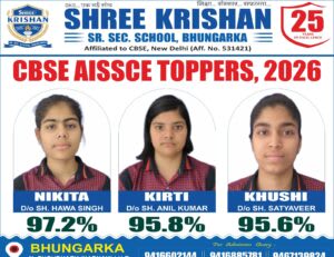 CBSE 12वीं में श्री कृष्णा स्कूल का शानदार प्रदर्शन |