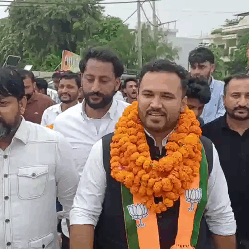 Ambala News | युवा भाजपा अध्यक्ष अक्षित दहिया का जोरदार स्वागत : सभी जिलों का कर रहे दौरा