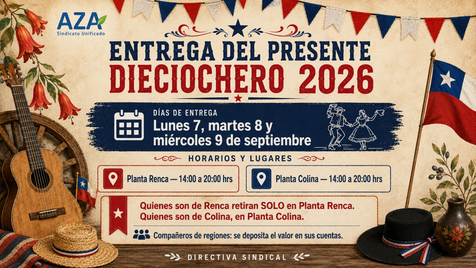 Entrega del presente dieciochero 2026