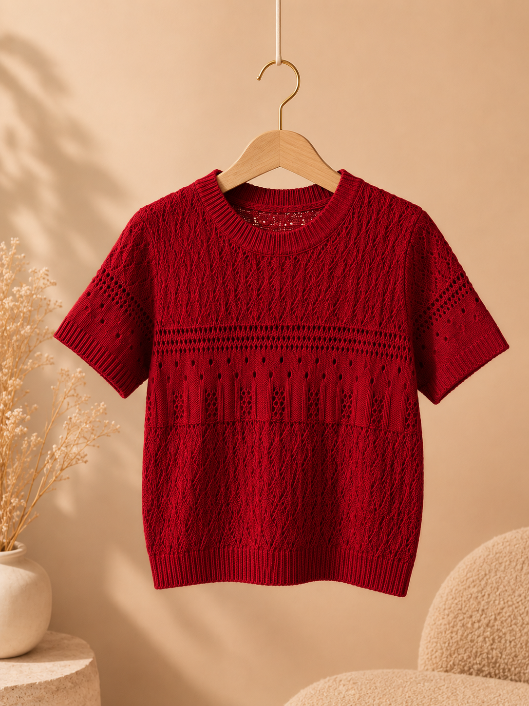 Woolen Red Blouse/Top image 2