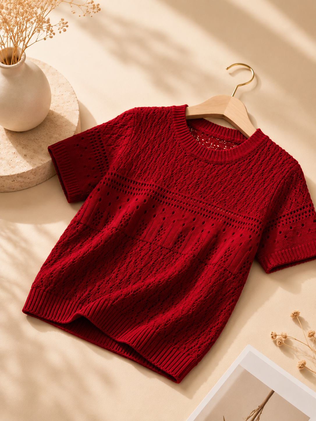 Woolen Red Blouse/Top image 3