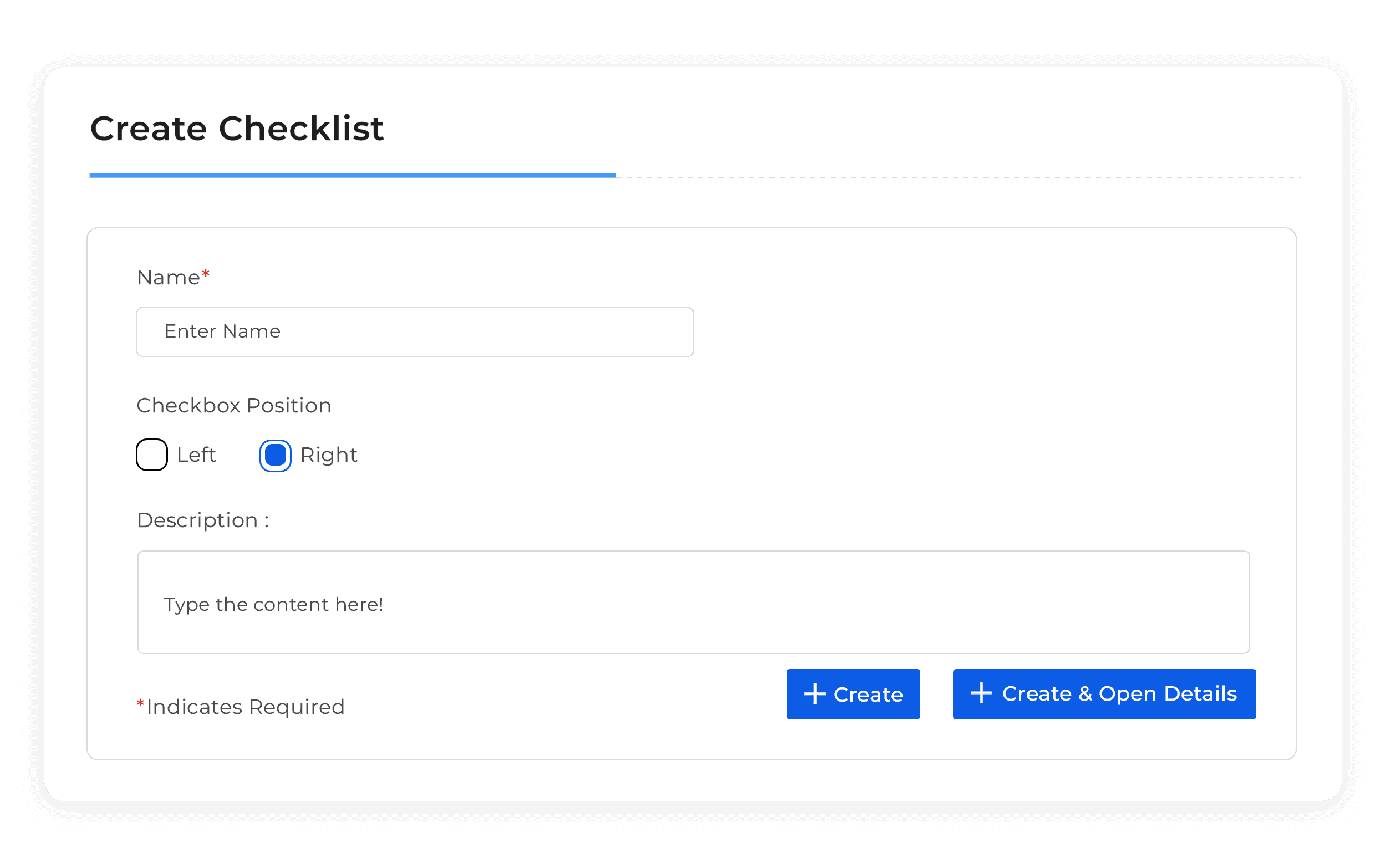 ELN guided checklist setup fetaure