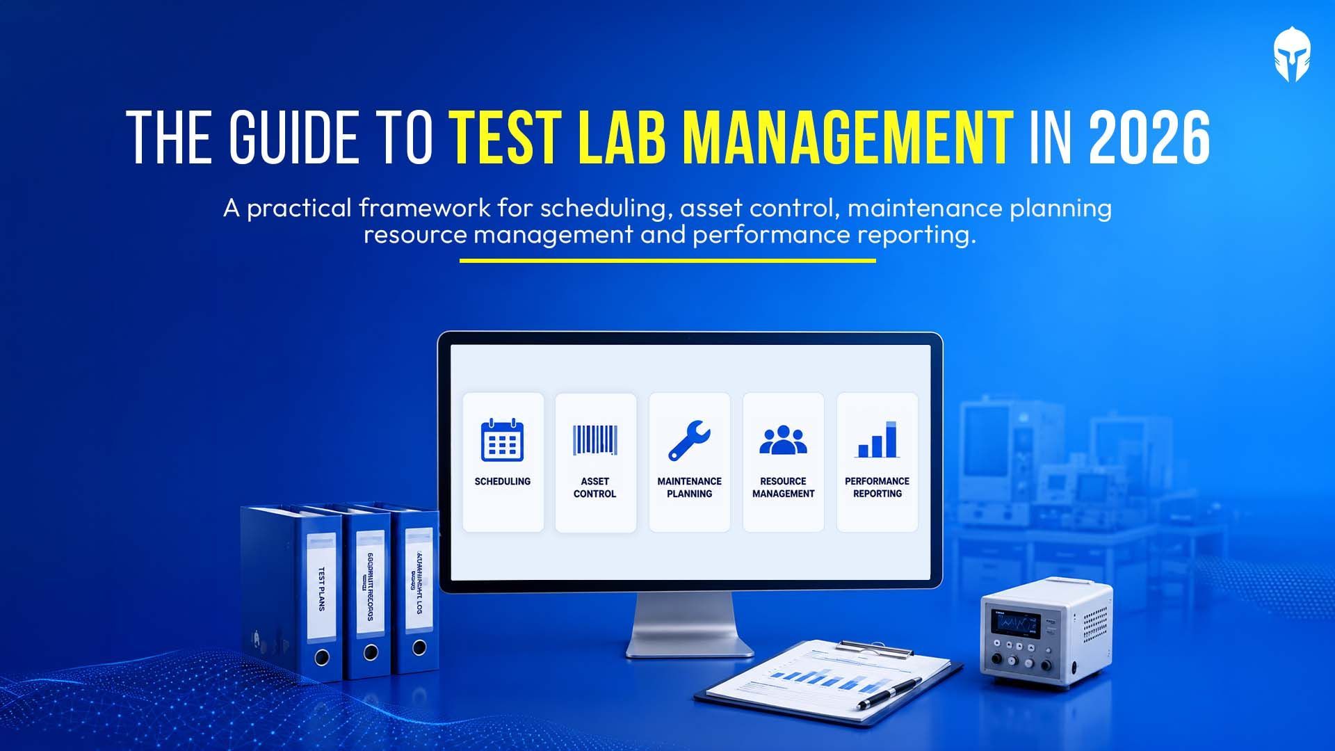 Complete guide to test lab management 2026 — TITAN blog cover on scheduling, equipment, maintenance, allocation and reporting