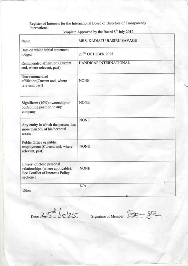 Preview of register of interest