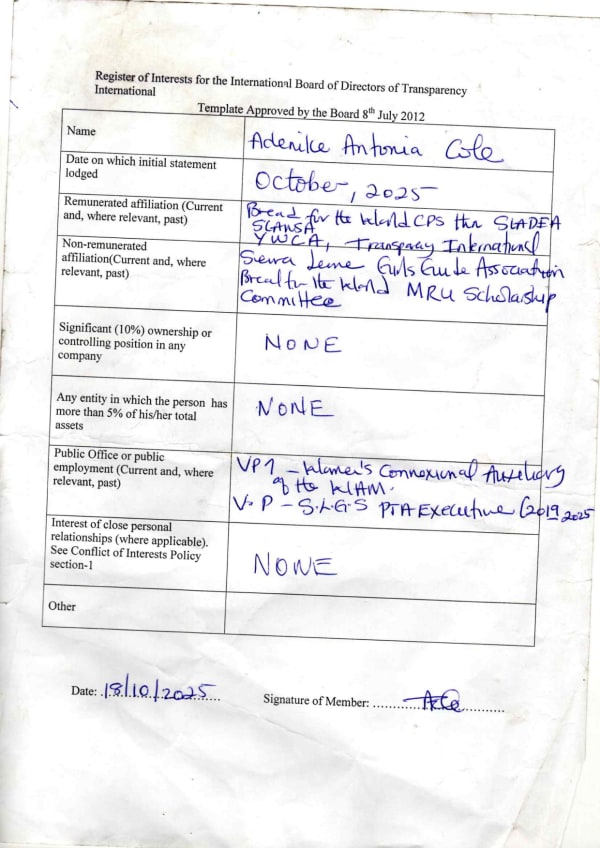 Preview of register of interest