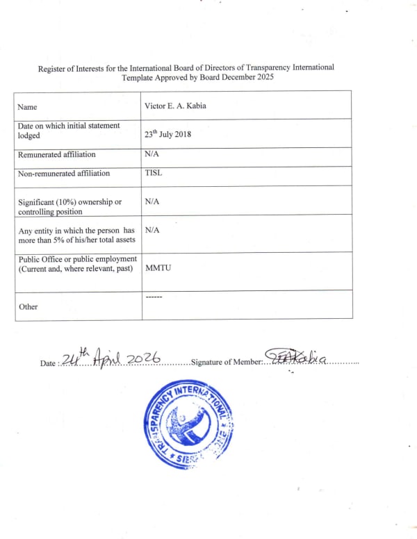Preview of register of interest