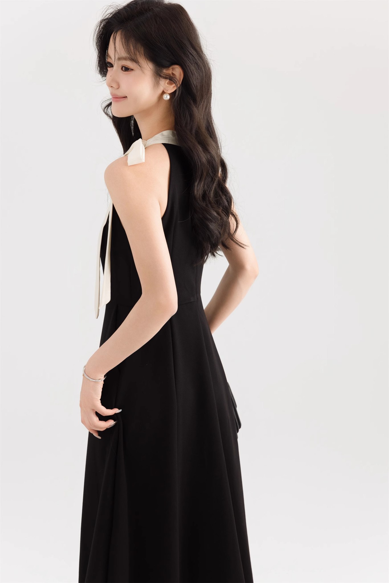 Đầm Xòe Cổ Yếm, Phối Nơ Cổ_BS068 thumbnail 3