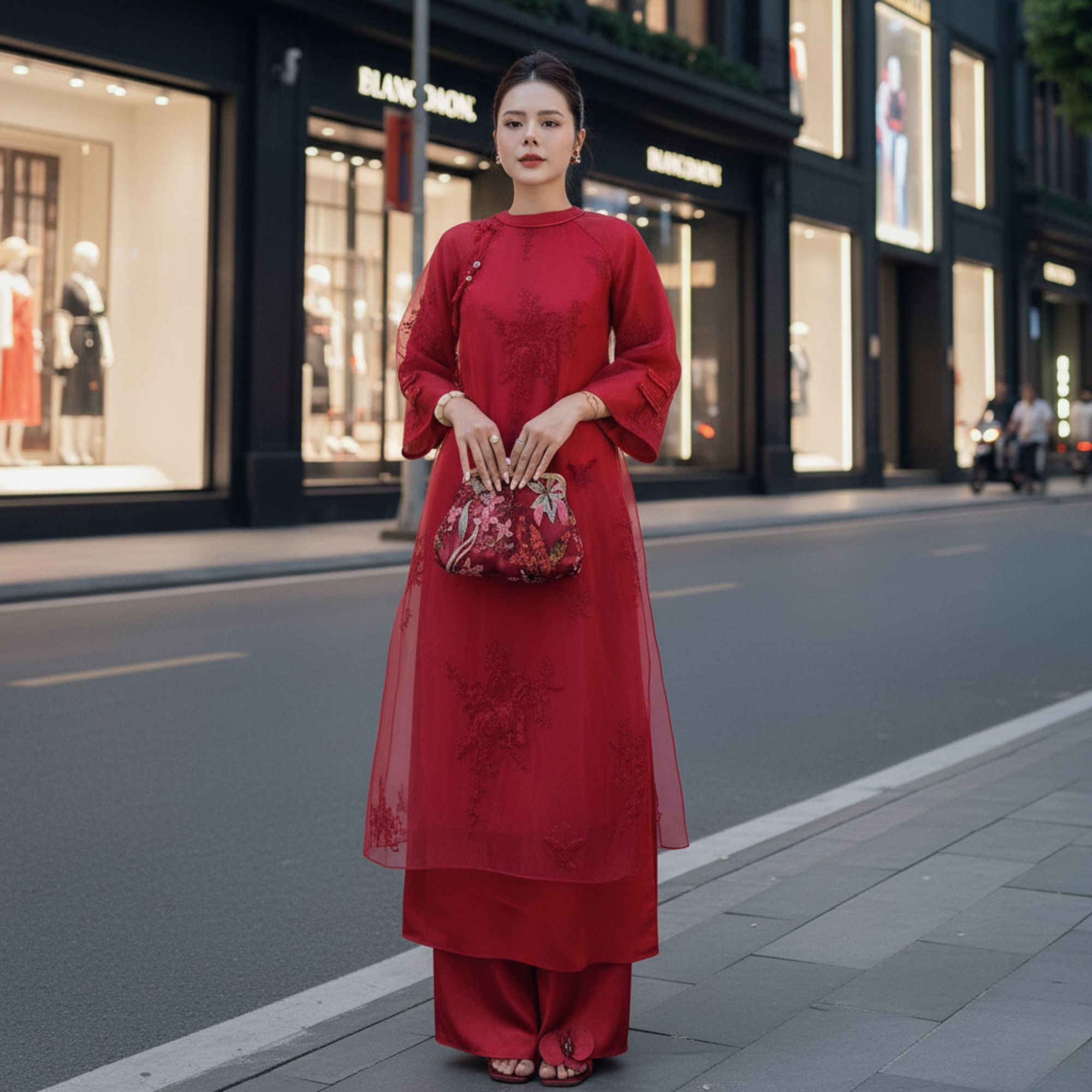 Áo Dài Cách Tân Ẩn Hoa Thiết Kế Cao Cấp thumbnail 3