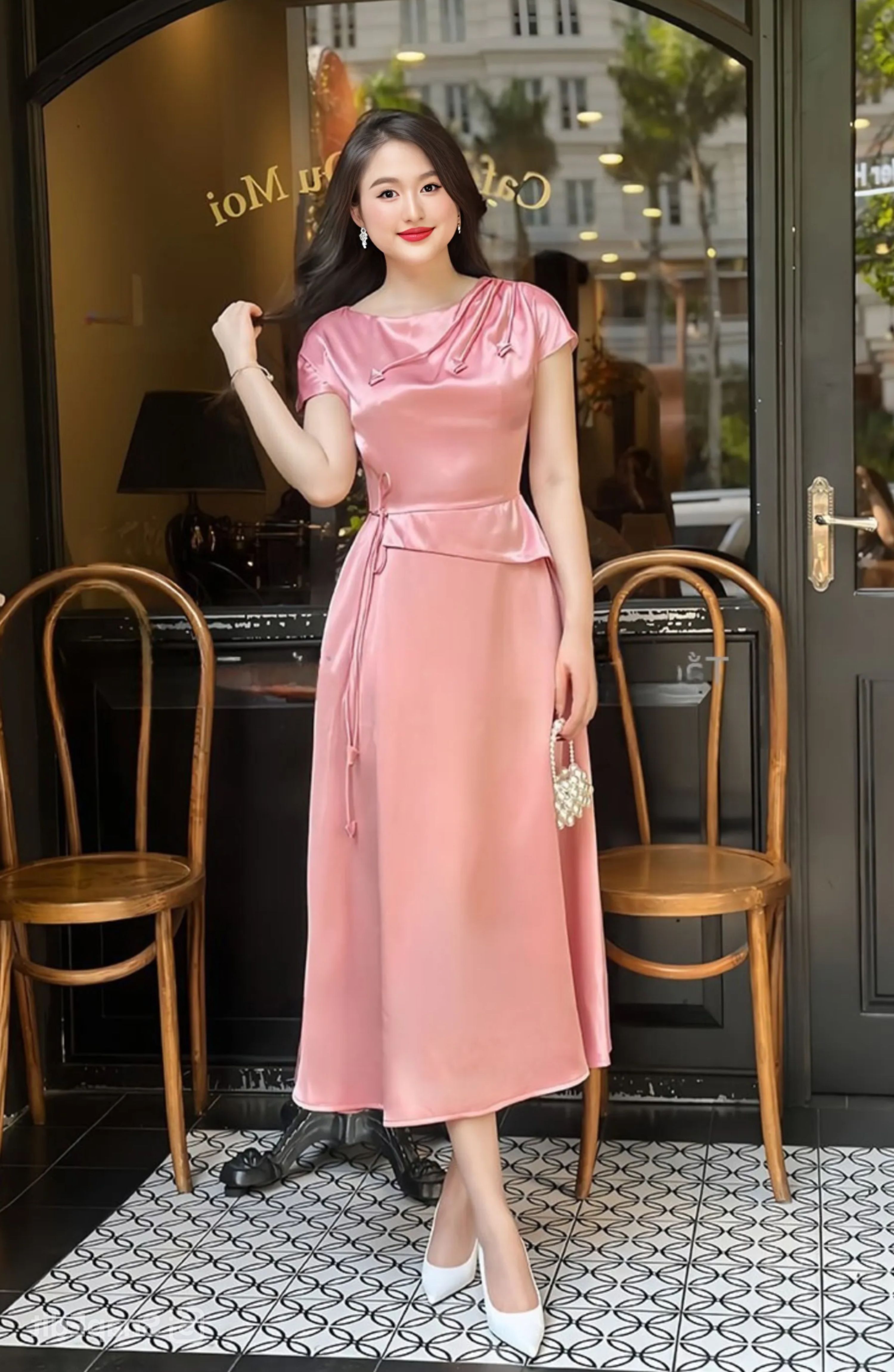 Đầm Dáng Dài Xòe Trung Niên Nhấn Eo_DD0055 thumbnail 6