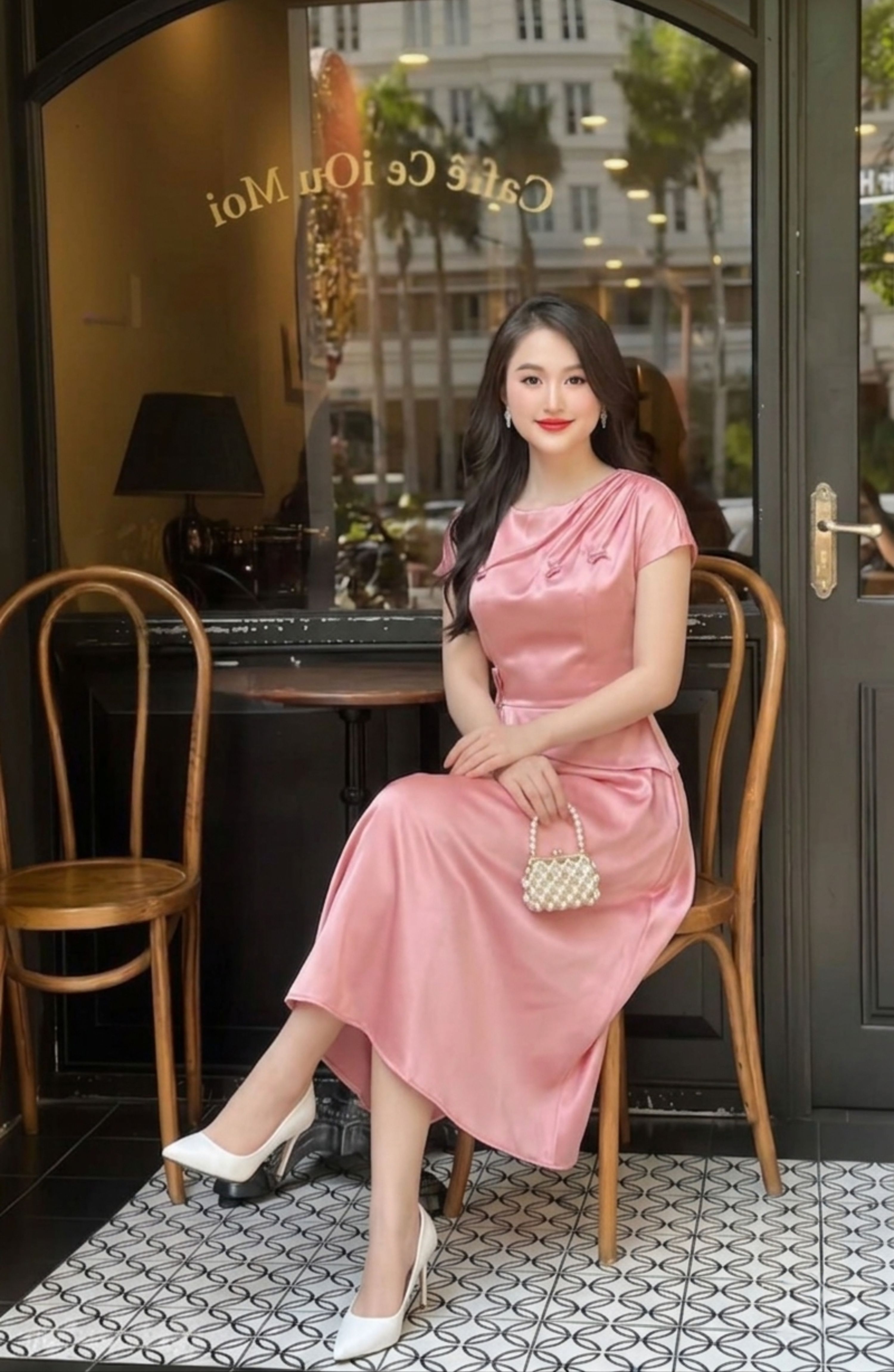 Đầm Dáng Dài Xòe Trung Niên Nhấn Eo_DD0055 thumbnail 10