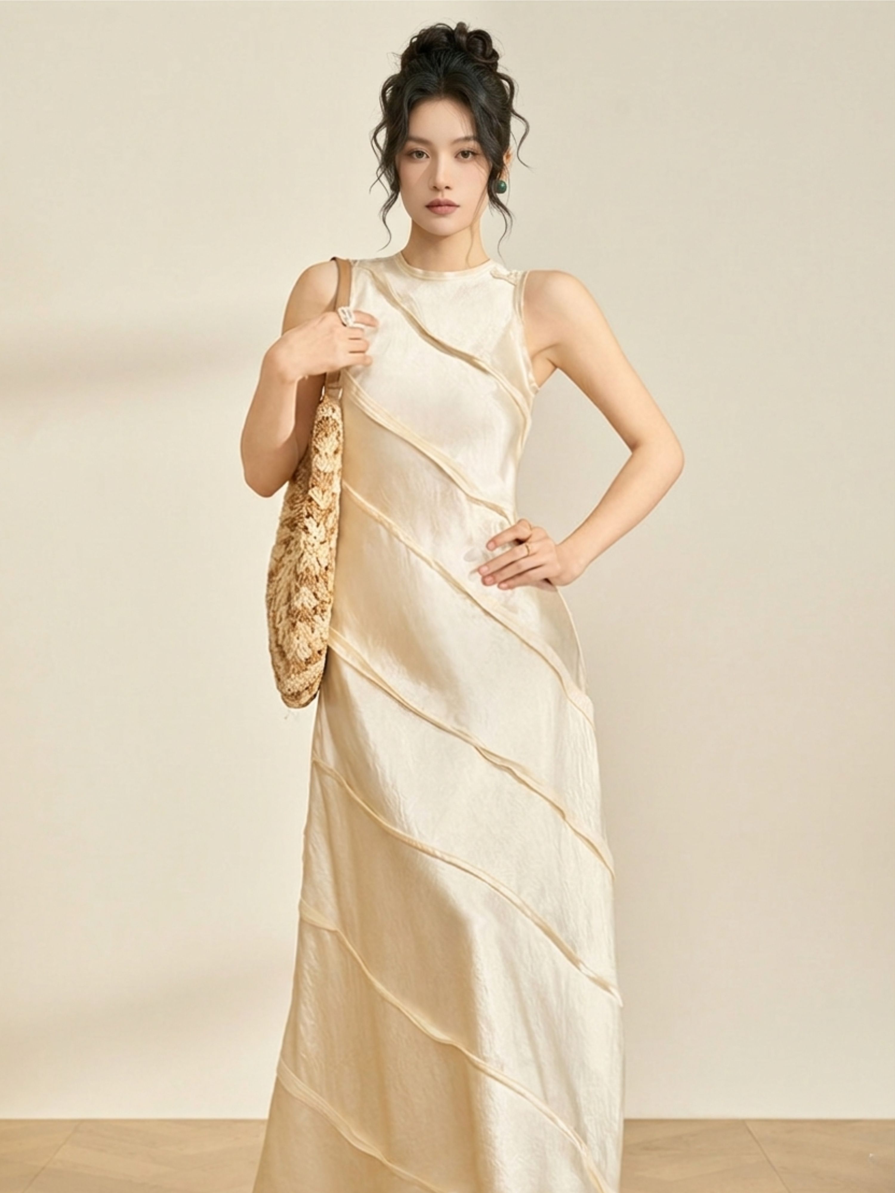 Đầm Lụa Chéo Dáng Dài Sang Trọng_BS0252 thumbnail 4