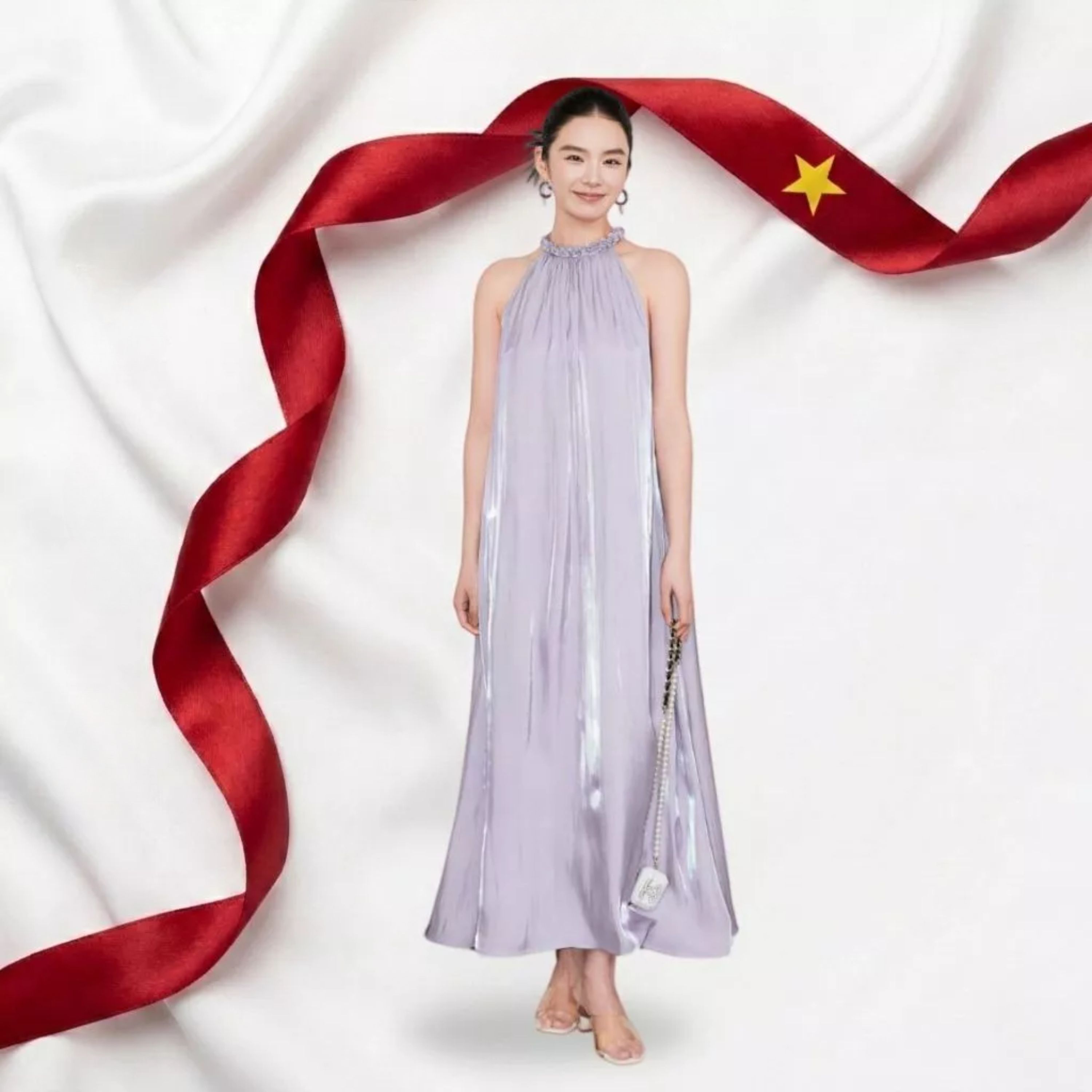 Đầm Maxi Cổ Yếm Hở Vai, Dáng Váy Chữ A_BS0202