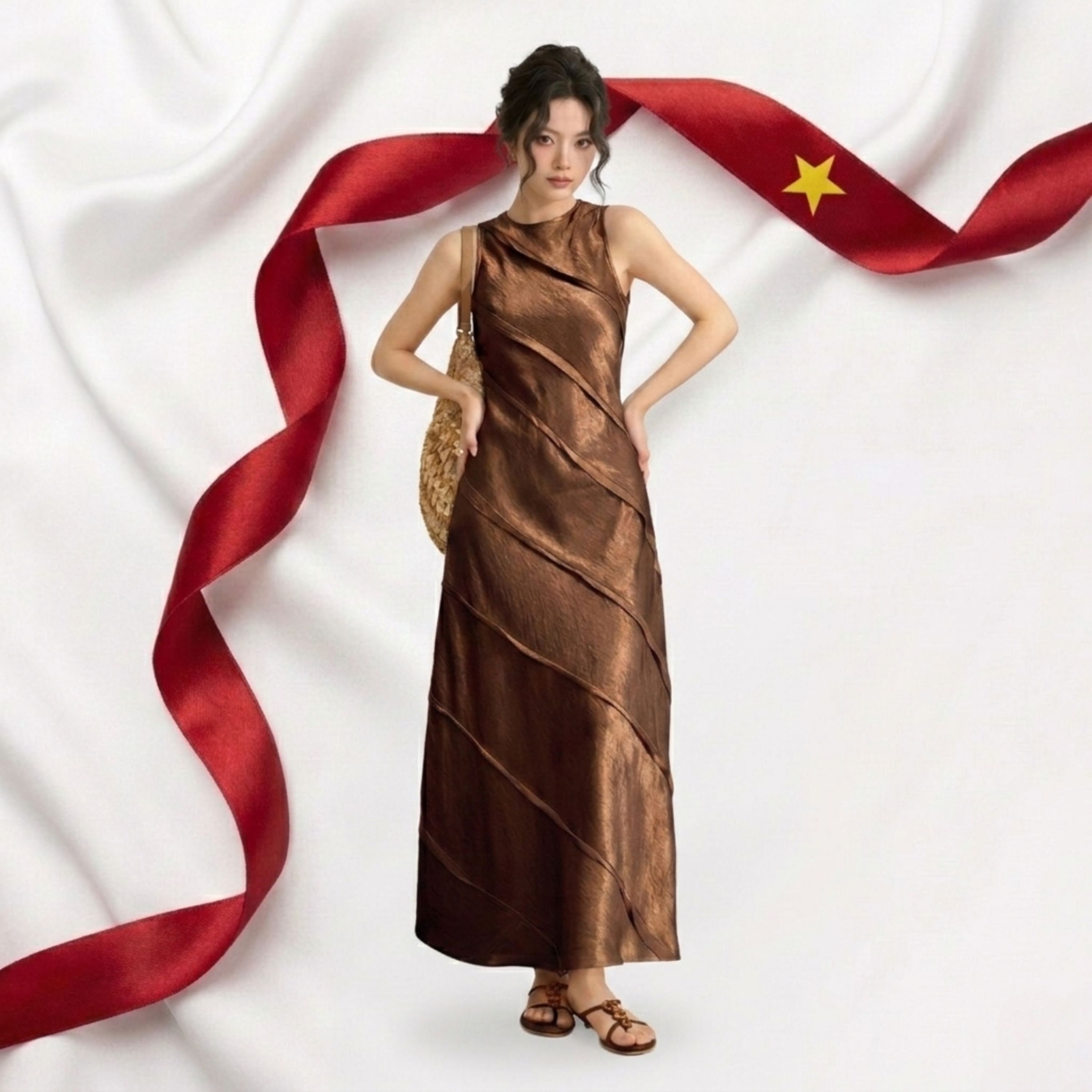 Đầm Lụa Chéo Dáng Dài Sang Trọng_BS0252
