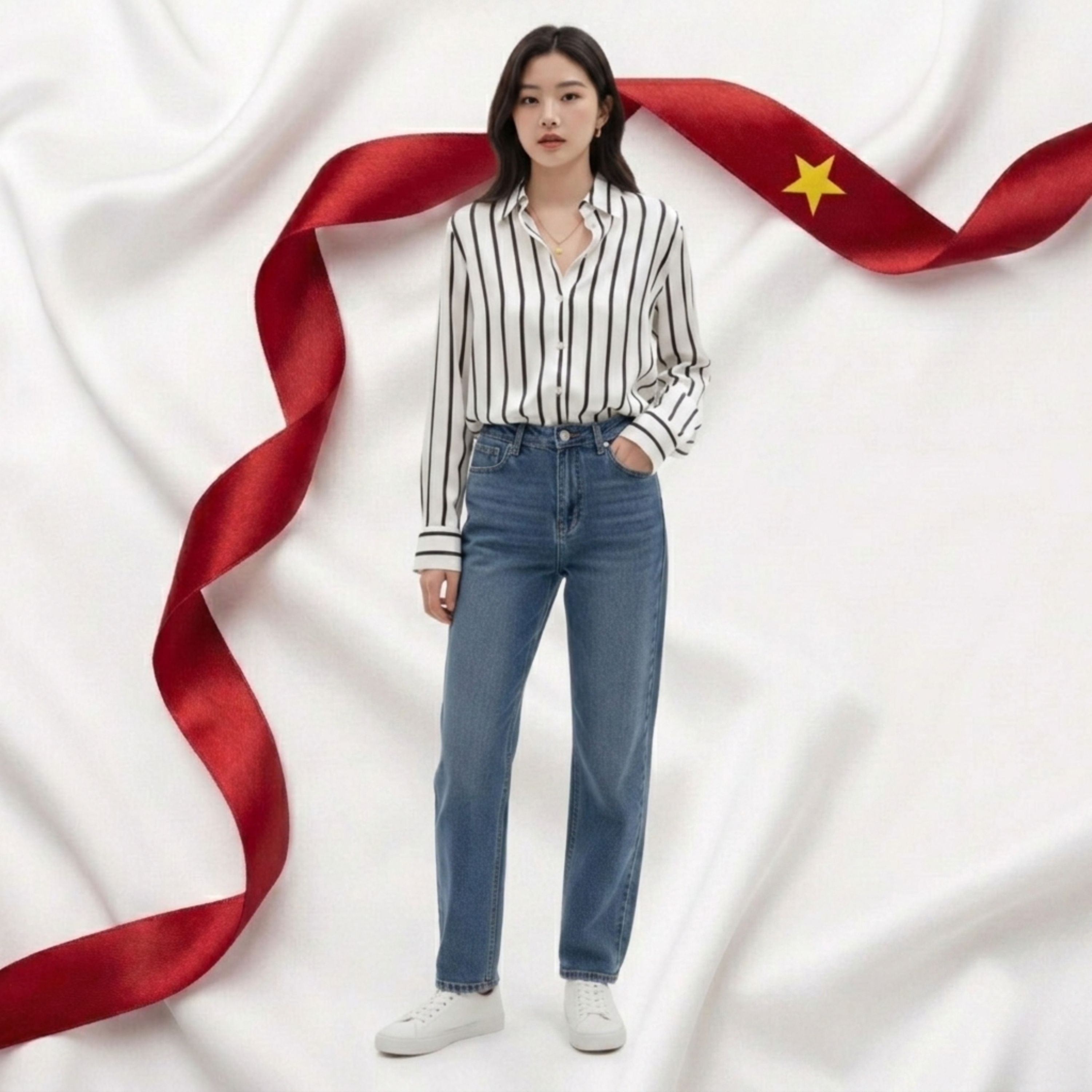 Áo Sơ Mi Sọc Trắng Đen_PH001