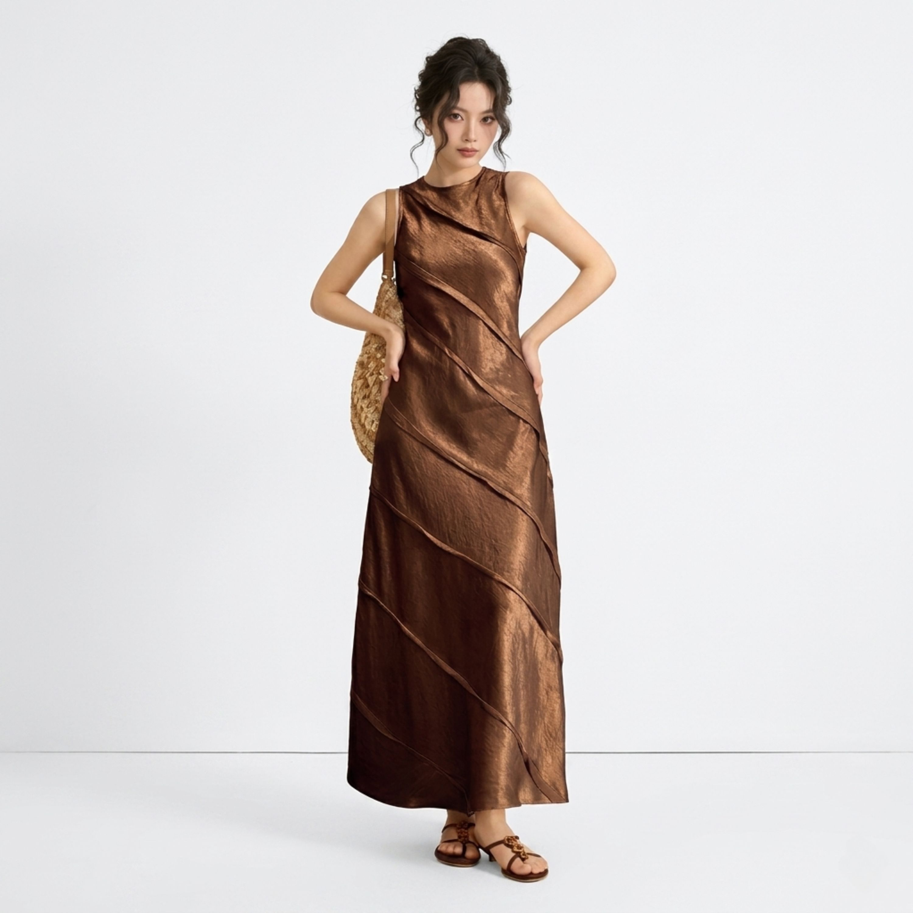 Đầm Lụa Chéo Dáng Dài Sang Trọng_BS0252
