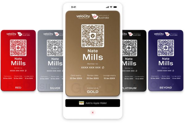 Virgin Australia app: UI screen design.