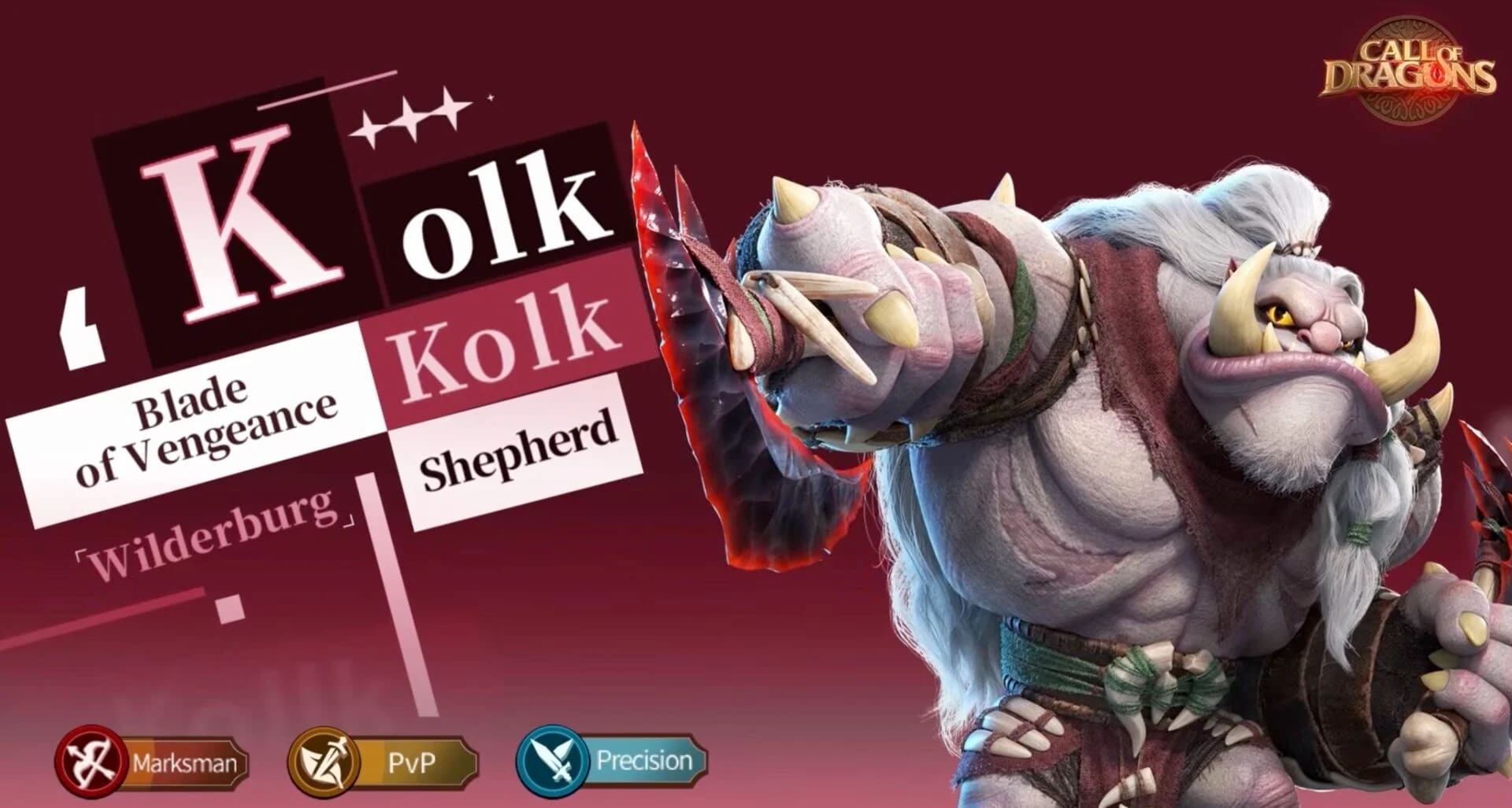 call of dragons best kolk build