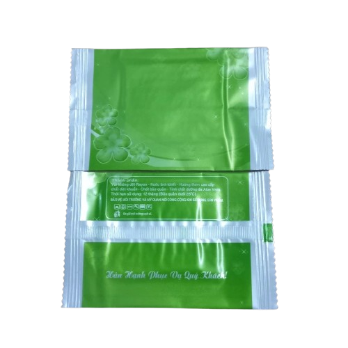 500 Cái Khăn Lạnh, Khăn Ướt Mini Màu Xanh Lá