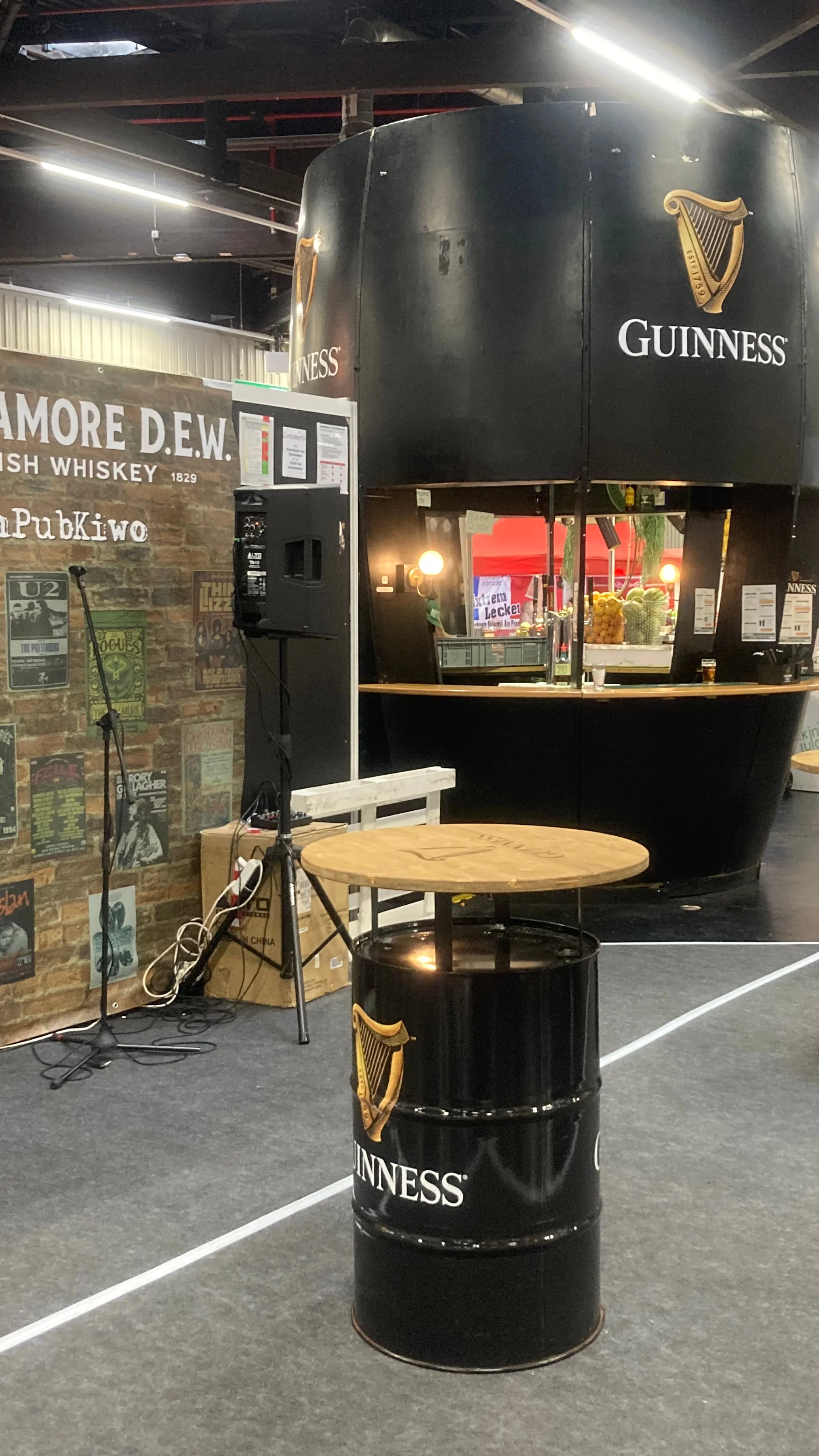 Guinness Glass Event Bar with Stage to the Left Side