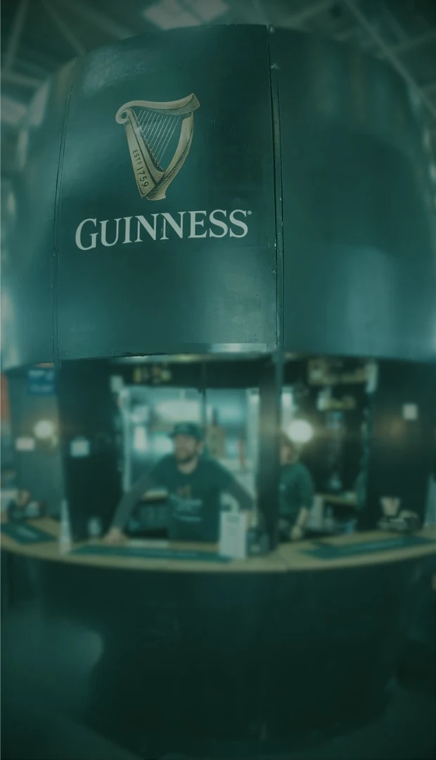 The Guinness Glass Bar with Barman Visible