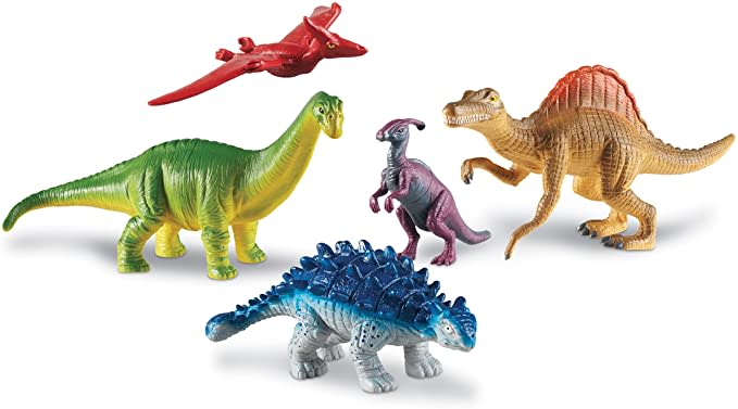 Learning Resources Jumbo Dinosaurs Expanded Set I Apatosaurus, Spinosaurus, Pteranodon, 