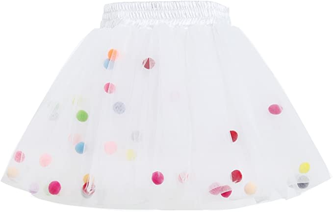 GoFriend Tutu Skirt Baby Girls Tulle Princess Dress 4-Layer Fluffy Ballet Skirt with Lit