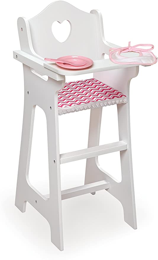 Badger Basket Chevron Doll High Chair with Accessories and Free Personalization Kit (fit