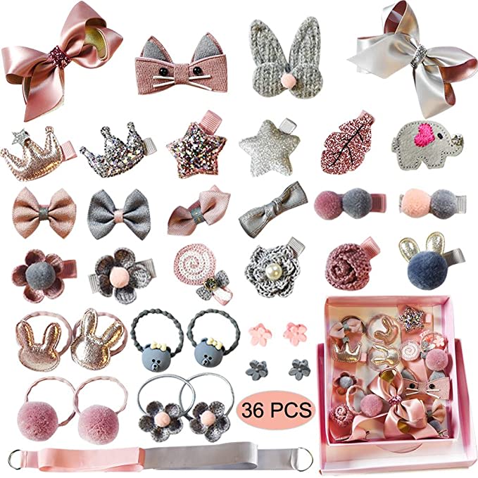 Baby Girl's Hair Clips Cute Hair Bows Baby Elastic Hair Ties Hair Accessories Ponytail H