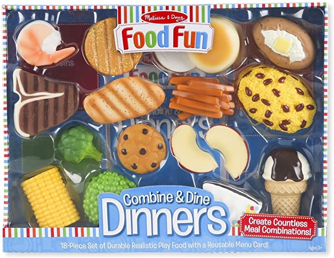 Melissa & Doug Food Fun Combine & Dine Dinners - Blue: Toy: Toys & Games