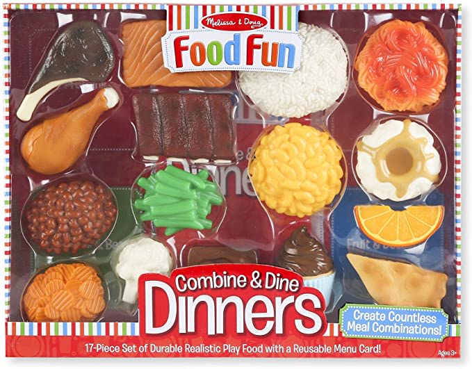 Melissa & Doug Food Fun Combine & Dine Dinners - Red: Toy: Toys & Games