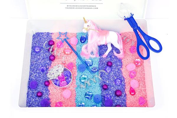 Unicorn Sensory Bin – Young, Wild & Friedman