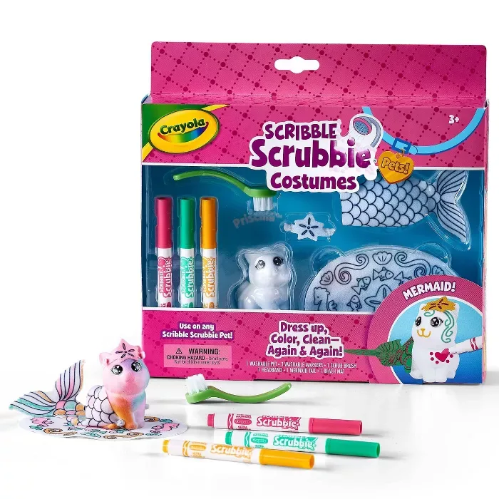 Crayola Scribble Scrubbie Costumes Pets Mermaid Set : Target