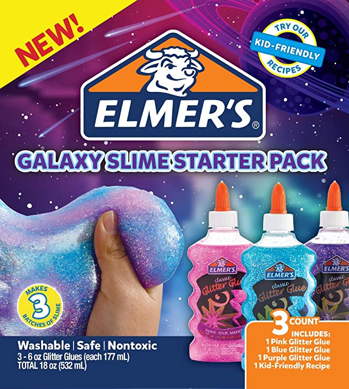 Elmer’s Glue Deluxe Starter Slime Kit | Slime Supplies | Clear School Glue & Glitter Gl