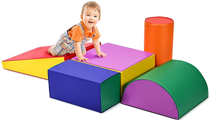 Crawl and Climb Foam Play Set, Colorful Fun Foam Play Set, 5 Piece Lightweight I