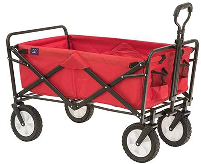 MacSports Collapsible Folding Outdoor Utility Wagon, Red: Garden & Outdoor