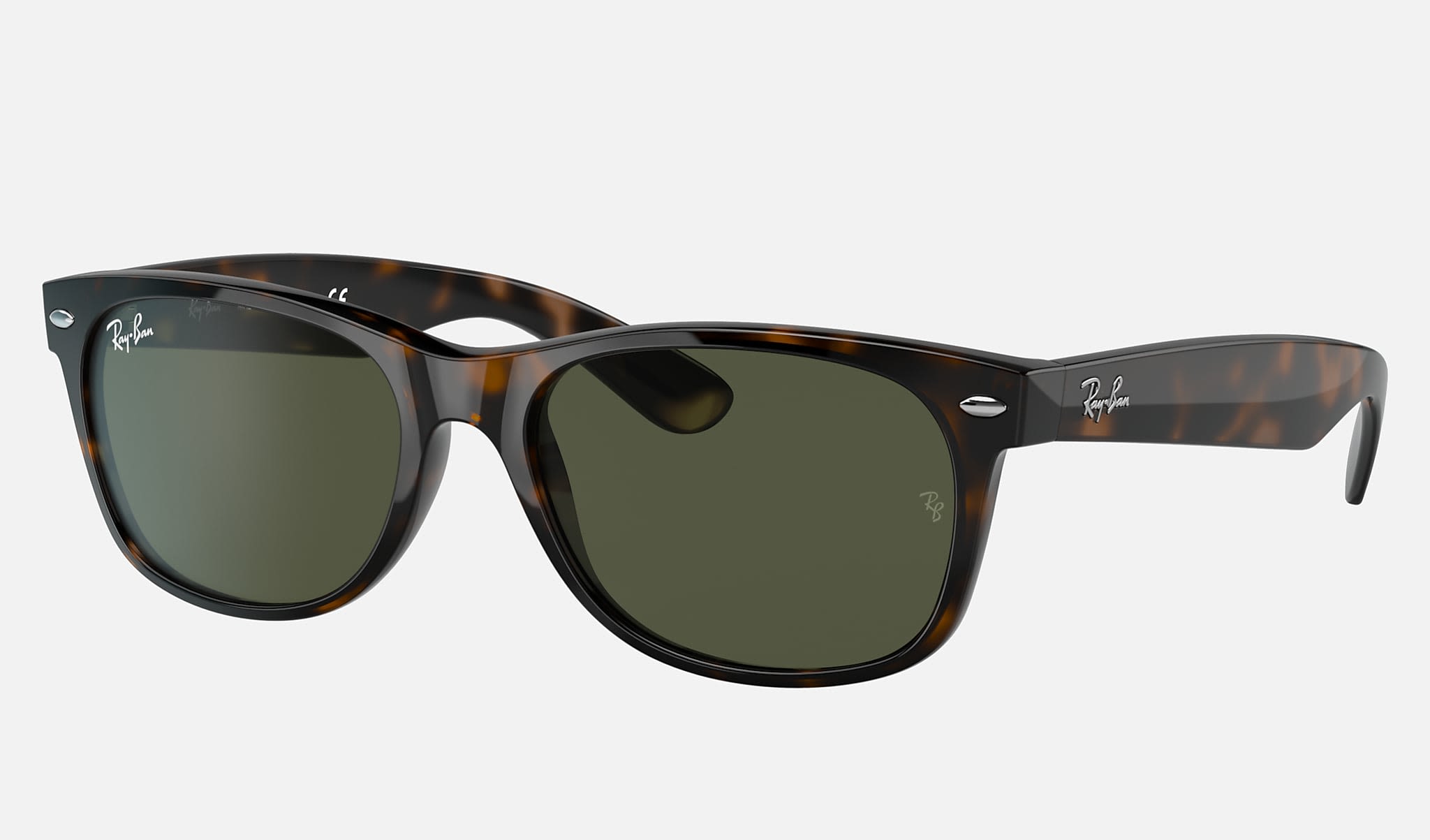 Ray-Ban New Wayfarer Classic RB2132 Black - Nylon - Green Lenses - 0RB2132901L55 | Ray-Ban® USA