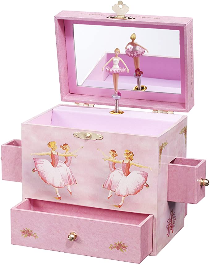 Enchantmints Ballerina Musical Jewelry Box, "Swan Lake" Ballerinas, 4 Drawers: Toys & Ga