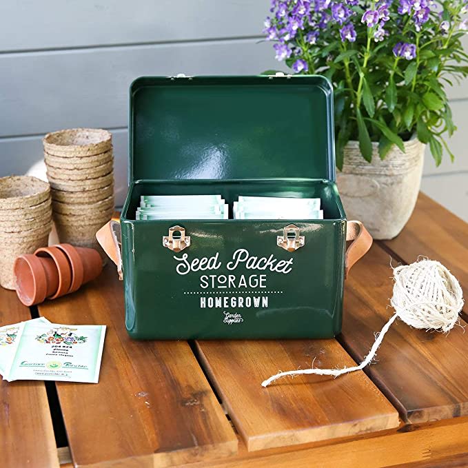 Burgon & Ball Seed Packet Storage Tin Frog Green: Garden & Outdoor