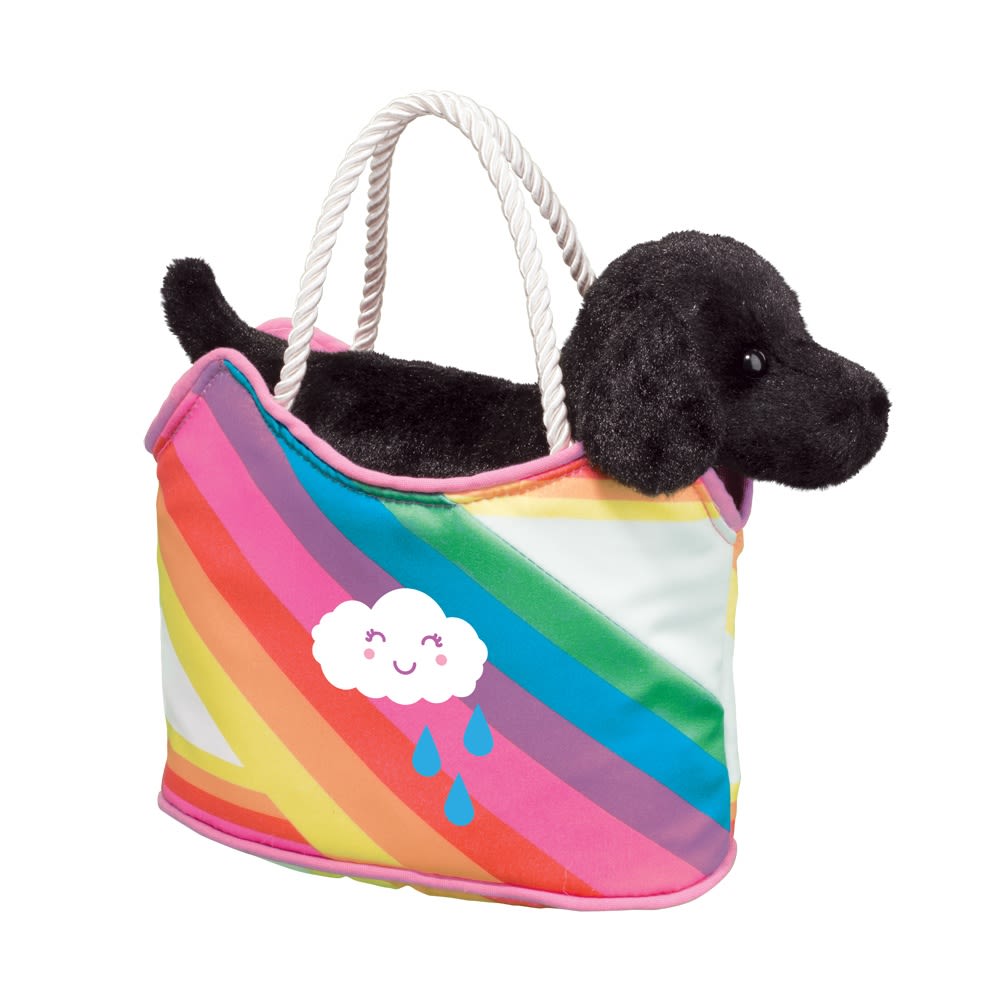 Rainbow Prism Sassy Sak with Black Lab