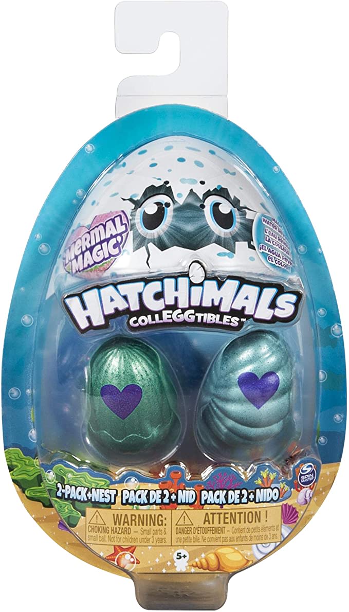 Amazon.com: Hatchimals CollEGGtibles, Mermal Magic 2 Pack + Nest with Season 5 (Styles May Vary) : T