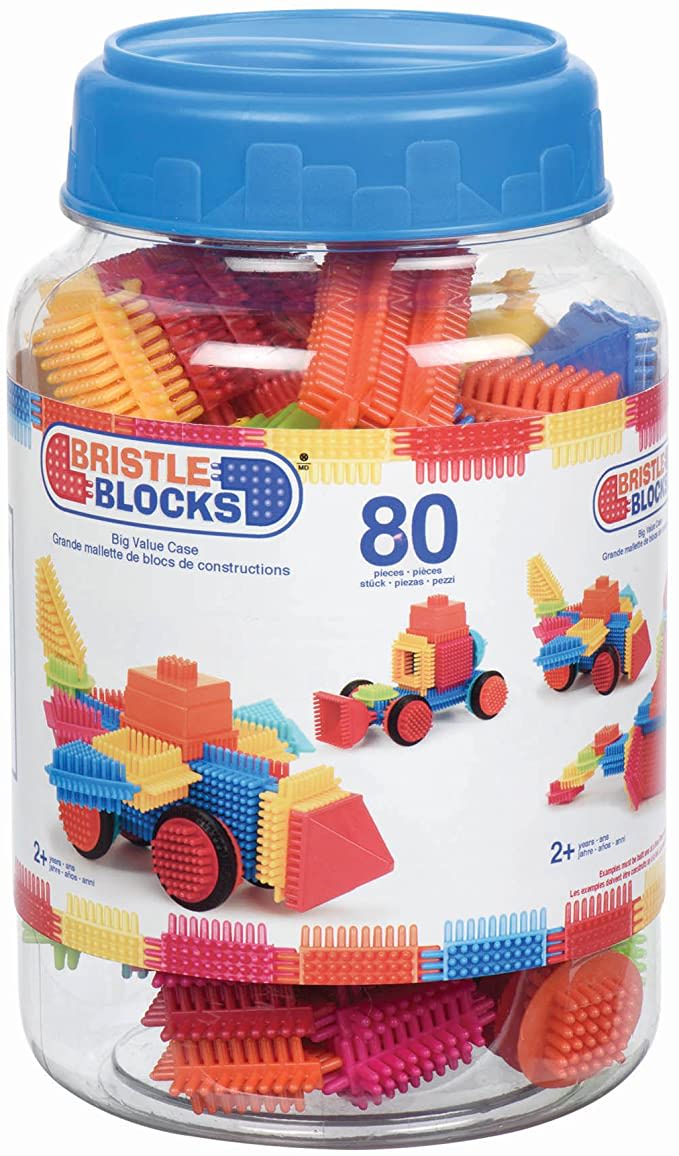 Amazon.com: Bristle Blocks by Battat – The Official Bristle Blocks – 80Piece Big Value In A Storage 