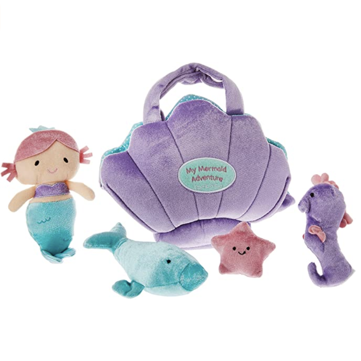 Amazon.com: Baby GUND My First Mermaid Adventure Stuffed Plush Playset, 10", 5 pieces : Toys & Games