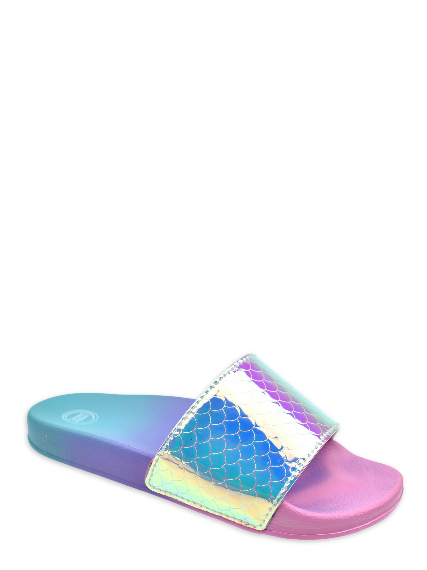 Wonder Nation Metallic Mermaid Fade Slide Sandal (Little Girls & Big Girls) - Walmart.com