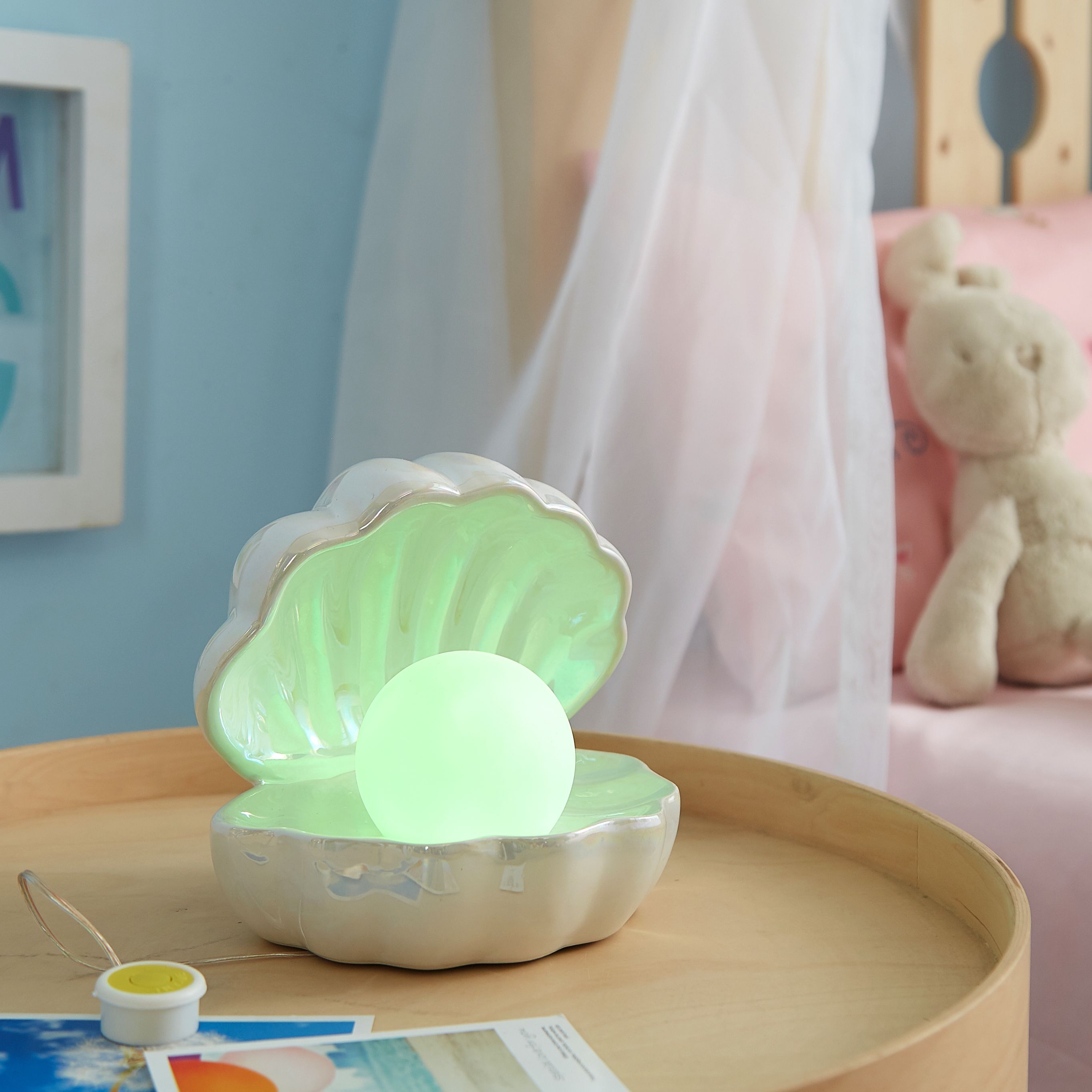 Your Zone Mermaid Shell with Color Changing Pearl Lamp - Walmart.com