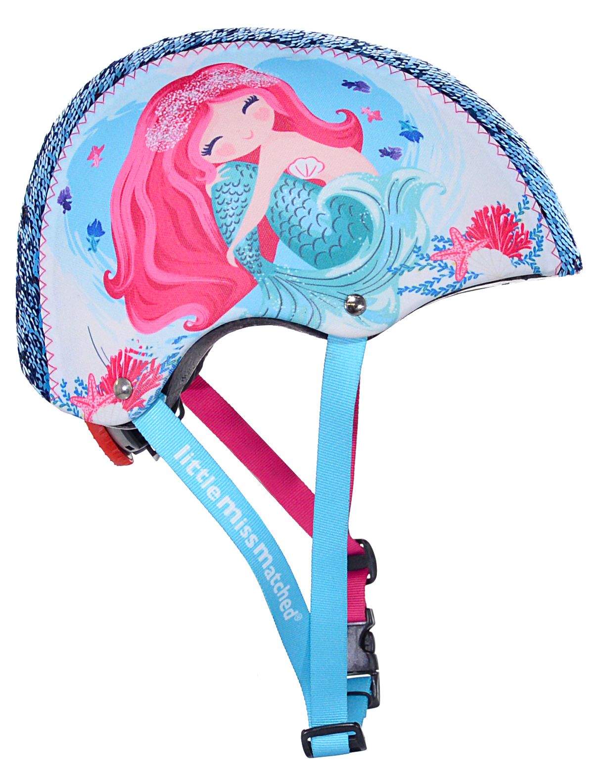 LittleMissMatched Mermaid Sequin Multi-Sport Child's Helmet, Teal - Walmart.com