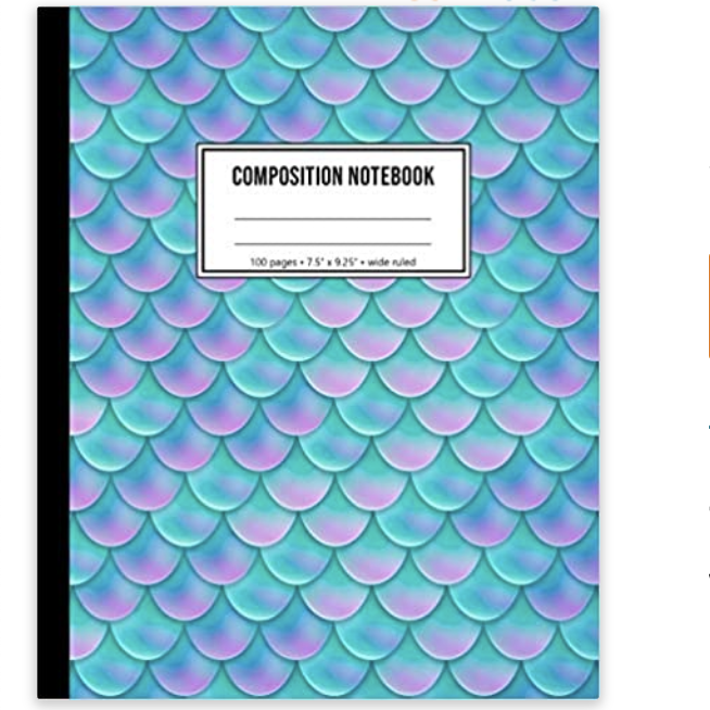 Composition Notebook: Mermaid Pattern Wide Ruled Notebook: Playful Print Notebooks: 9781689646581: A