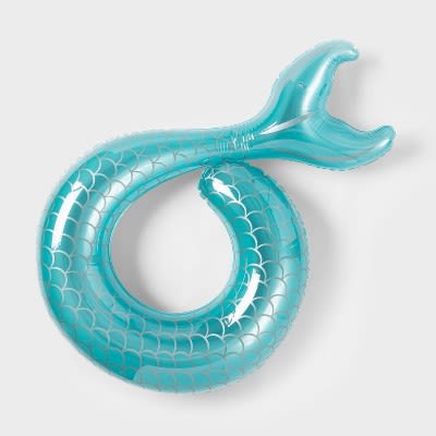 Mermaid Tail Pool Float Metallic Blue - Sun Squad™ : Target