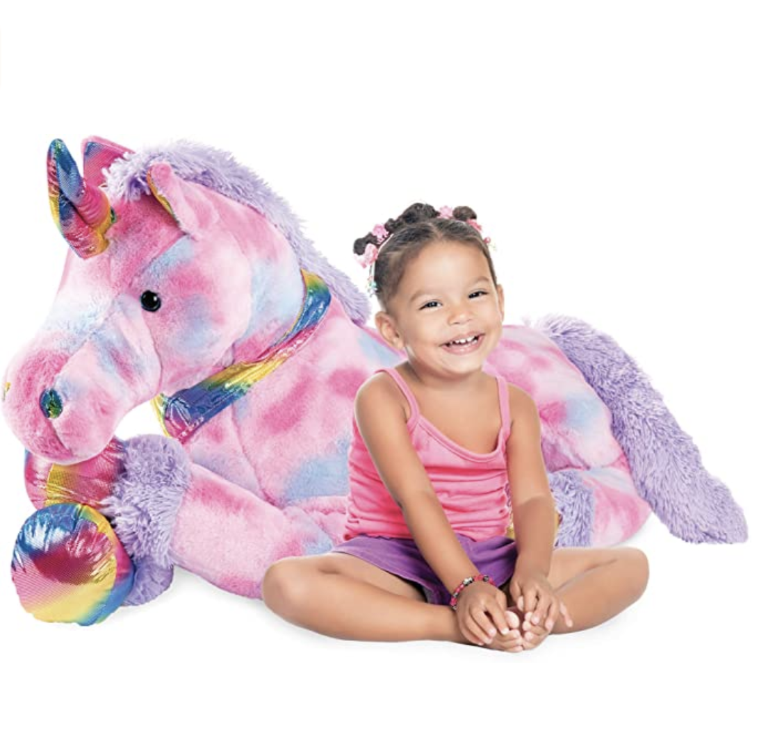 Amazon.com: Best Choice Products 52in Kids Extra Large Plush Unicorn, Life-Size Stuffed Animal Toy w