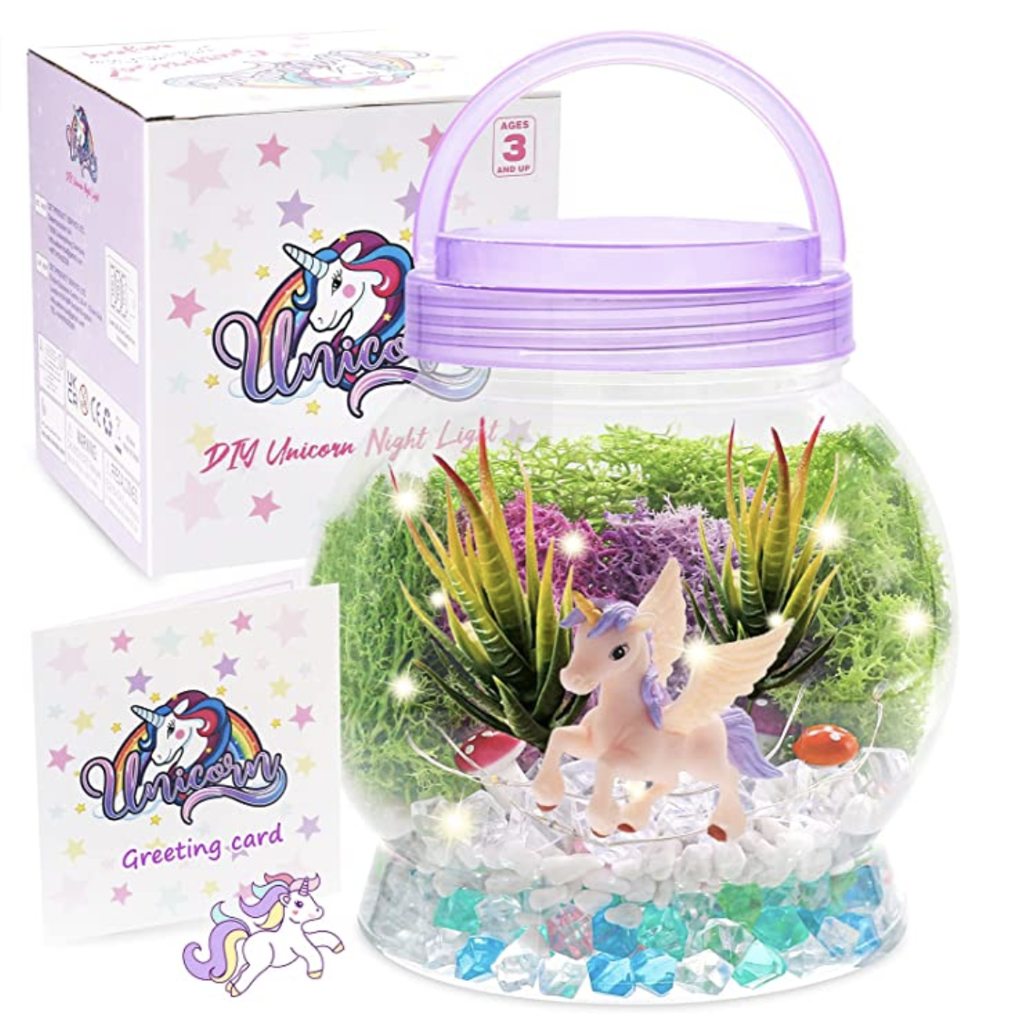 Amazon.com: DIY Light-Up Terrarium Kit for Kids with Unicorn Toys, Building Your Wonder Garden, Unic