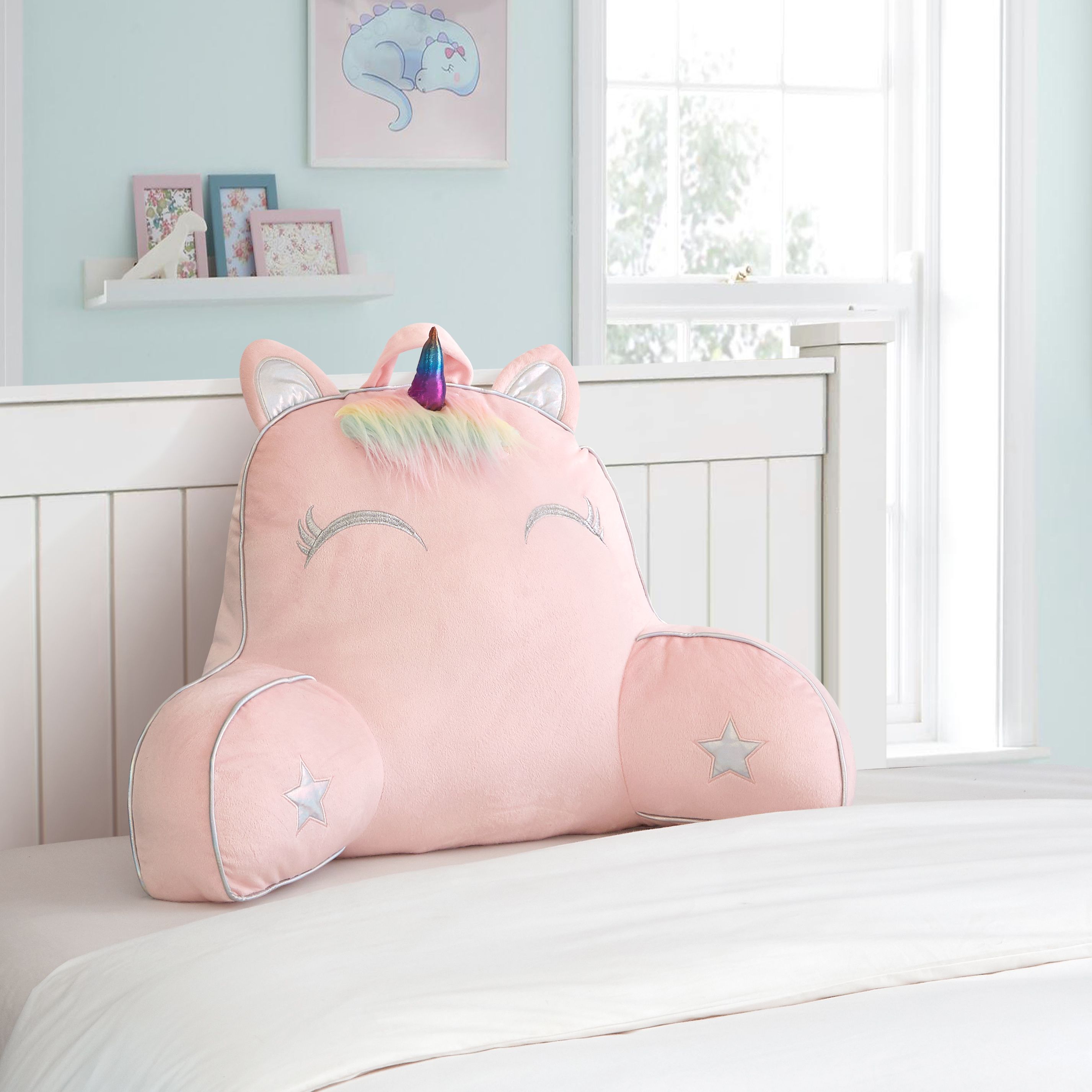 Your Zone Unicorn Backrest Pillow for Kids, Pink, 24" x 17" - Walmart.com